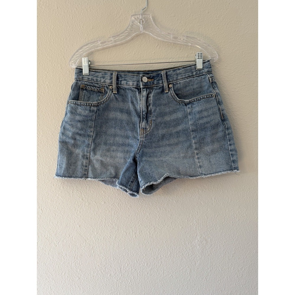 Old Navy Shorts Girls 16 Plus‎ Adjustable Waist Blue Denim High Rise Raw Hem